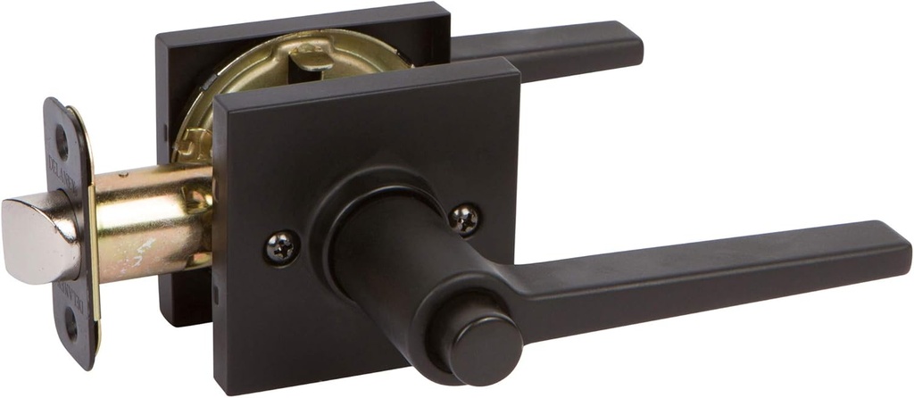 Delaney Hardware D22229PS PB Black Tulina Push Button Privacy Lever Square