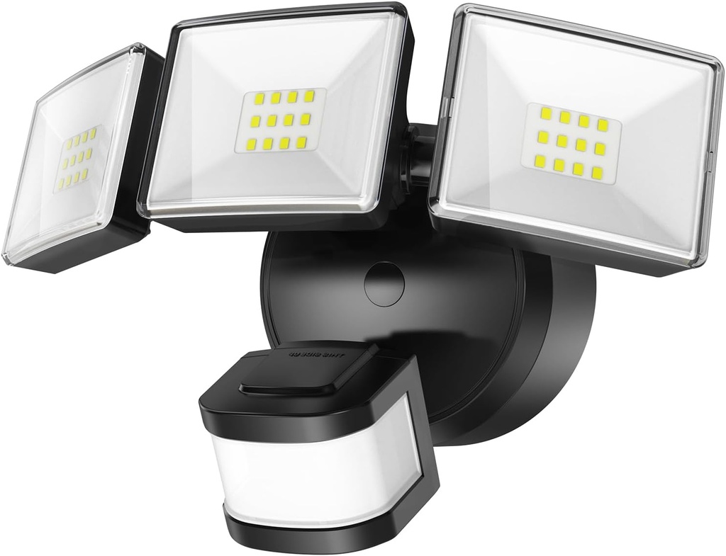 OREiN Motion Sensor Outdoor Flood Light, 26W 3500LM LED Security Light, 240° 40FT Detection, Dusk to Dawn/Auto/Test Modes, IP65 Waterproof for Garage, Yard, Porch, Driveway (Hardwired)