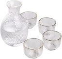 Japanese Style Glass Wine Set Sake Pot Creative Hammer Grain Heat Resistant Wine Pot