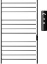 MENATT 12 Bars Heated Towel Warmer Racks Wall Mounted,Stainless Steel Electric Heated Towel Rack for Bathroom,Towel Warmer Rack with Built-in Timer,Adjustable Temperature,Brushed Nickel