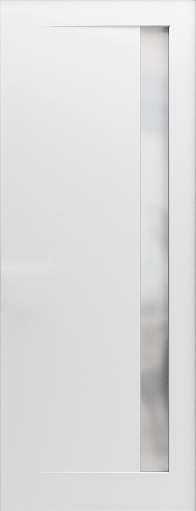 SARTODOORS Slab Barn Door Panel | Planum 0660 Painted White with Frosted Glass | Sturdy Finished Flush Modern Doors | Pocket Closet Sliding-24 x 80"