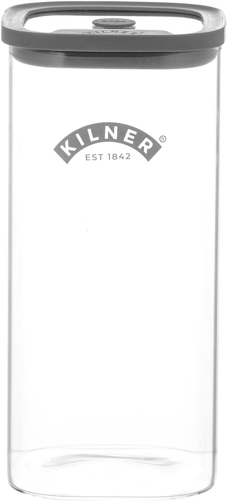 Kilner Fresh Storage Jar 1.5 Litre Airtight Glass Container Durable Vacuum Seal Lid | BPA-Free Jar for Food Storage, Flour, Granola, Dry Goods, Pantry Organisation