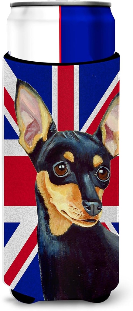 Min Pin with English Union Jack British Flag Ultra Beverage Insulators for slim cans