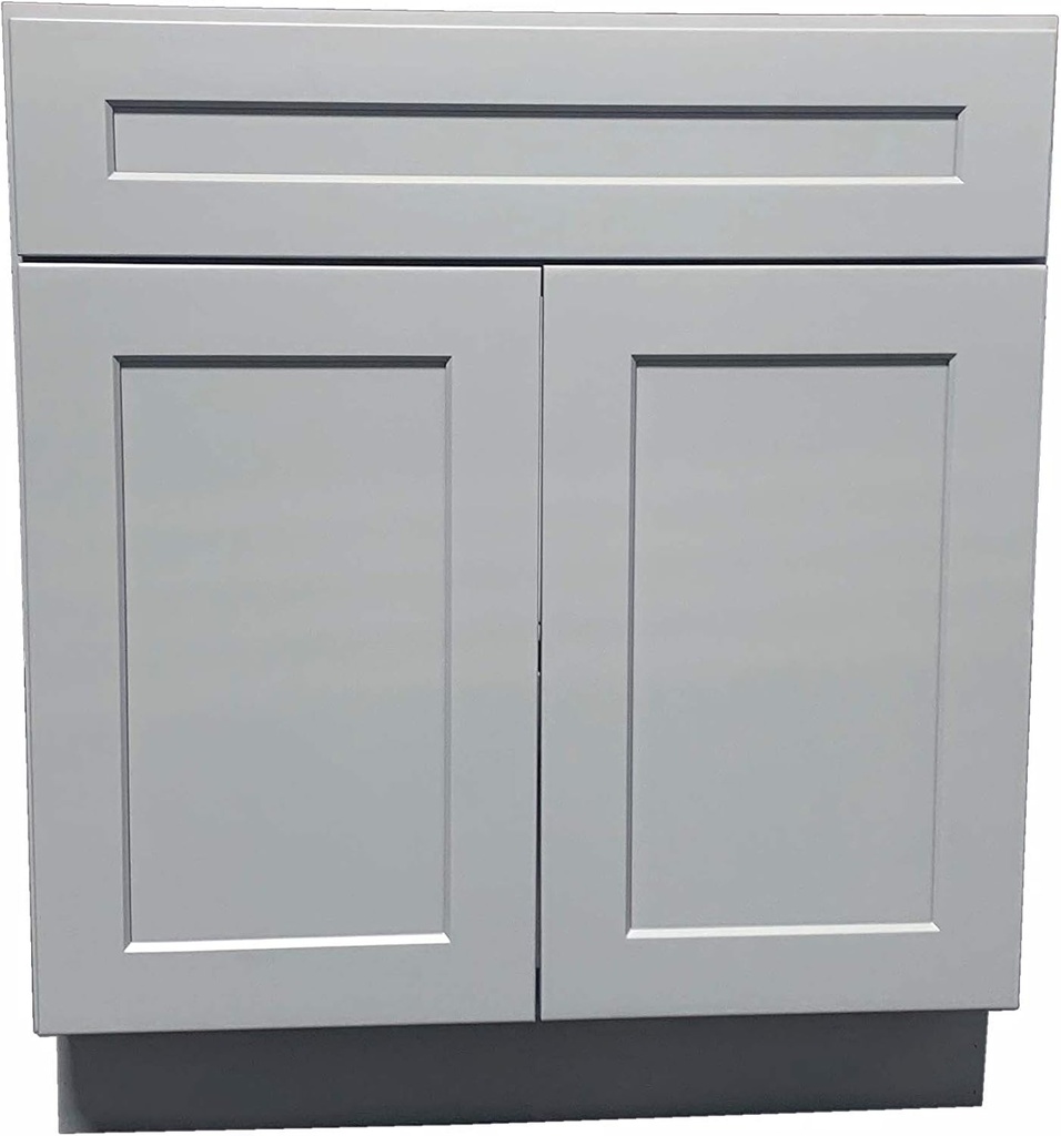 New Light Grey Shaker Single-Sink Bathroom Vanity Base Cabinet 36" Wide x 21" Deep -LGS-V3621