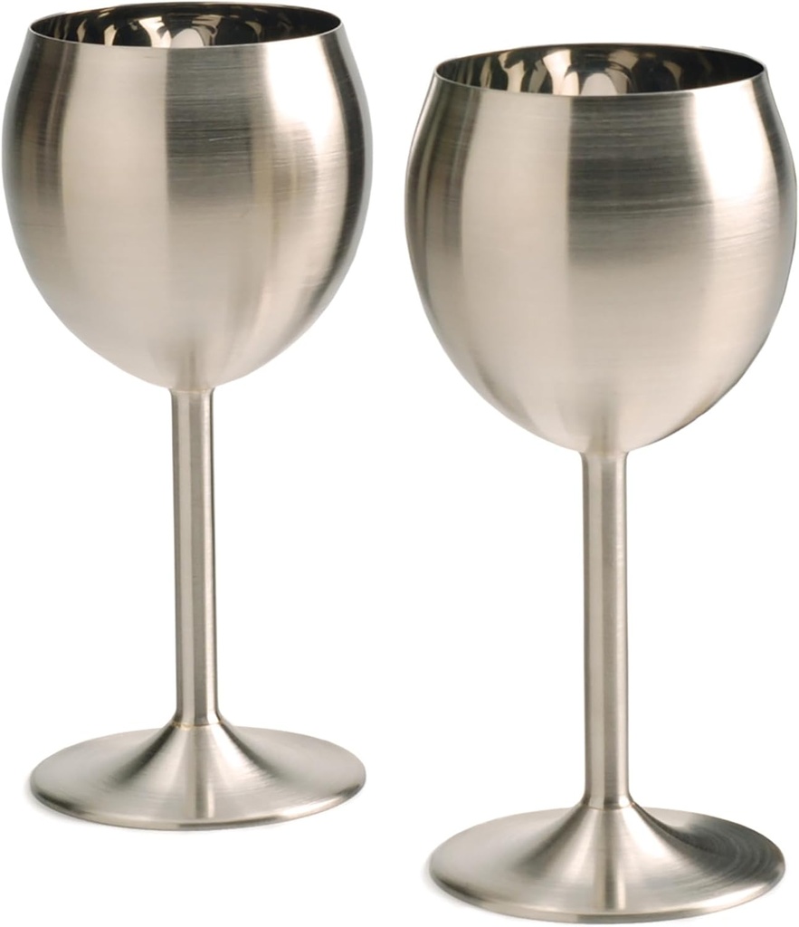 RSVP Endurance Stainless Steel Wine Glass, Set of 2