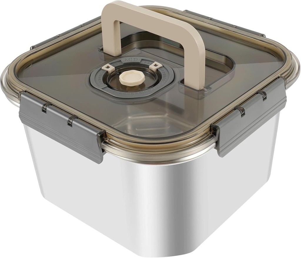 304 Stainless Steel Bakeable Bread Box Air Tightness Bread Container Time Recording Bread Storage Container Portable Bakeable Bread Box Space Saving Bread Container for Homemade Bread Rolls