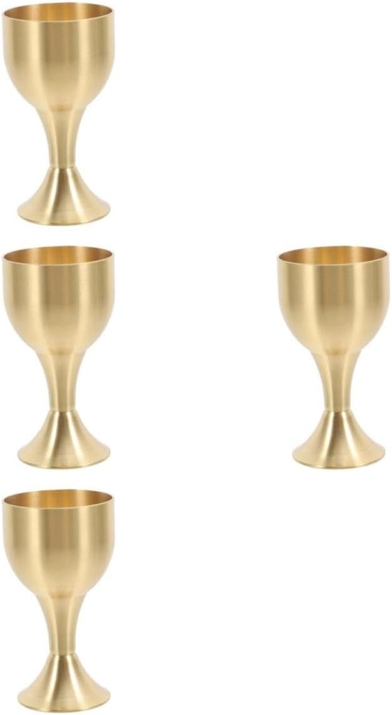 KICHOUSE 4pcs Buddhist Offering Cup Decorative Goblet Multi-function High-stemmed Cup for Meditation and Ceremony Compact Height