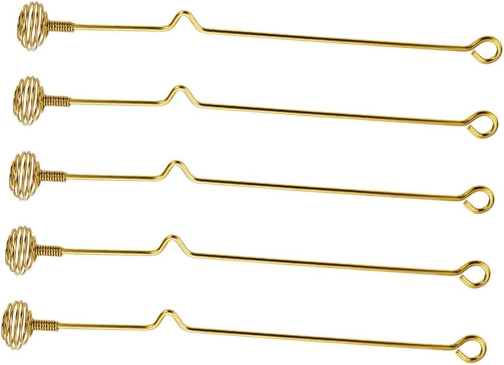 5pcs Stainless Steel Honey Dippers Multi-function Stirring Sticks for Cocktails Coffee and Tea Creative Spiral Design for Easy Mixing and Serving