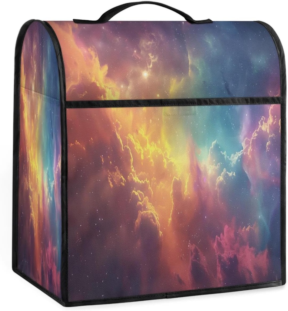 6-8 Quart Kitchen Aid Cover Galaxy Rainbow Yellow Stand Mixer Cover Dust Cover Of Mixer Washable Kitchen Appliance Covers Food Processor Cover with Top Handle Kitchen Aid Mixer Cover Compatible