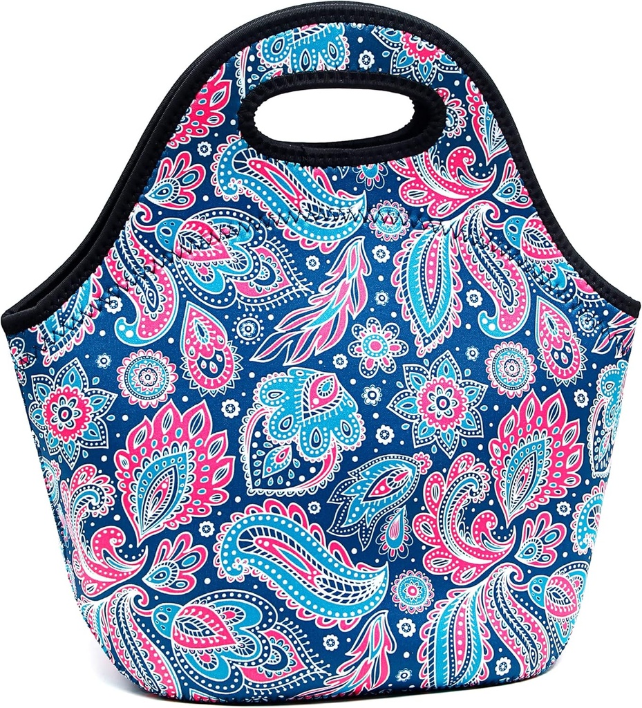 Neoprene Lunch Bags Thermal Insulated Lunch Tote Bag Reusable Washable Neoprene Picnic Bag for Women Men