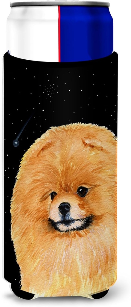 Starry Night Pomeranian Ultra Beverage Insulators for slim cans