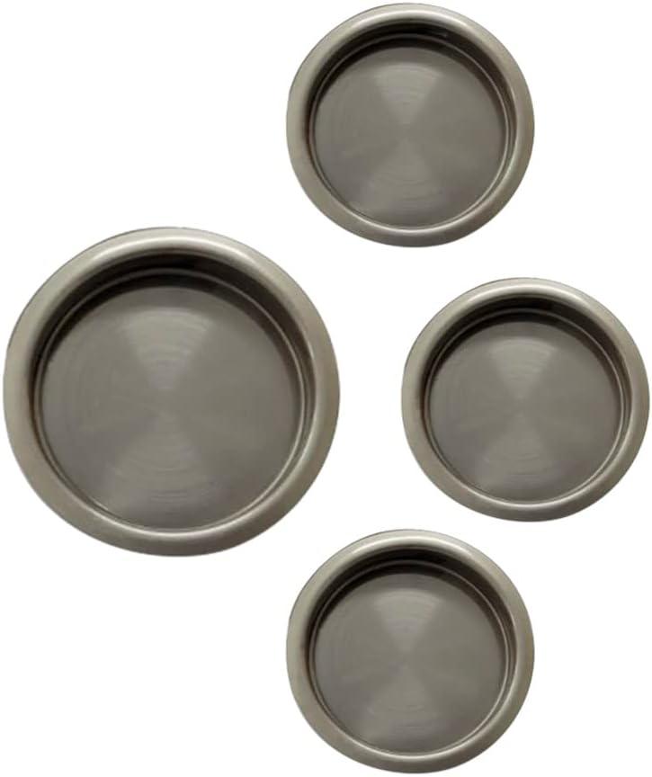 QCAA Solid Brass Finger Pull, 1-3/4", Brushed Satin Nickel, 4 Pack