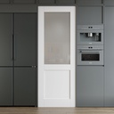 WINSTELLAR 28 x 80 Prebuilt Interior Frosted Glass Half Door Slab, Paintable Interior Doors for Home, Bedroom, Pantry, Laundry Room as Prehung, Pocket, French, Barn Doors, White Door Panel