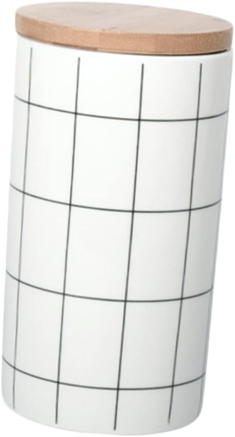 Alipis Round Ceramic Storage Jar with Sealing Lid Decorative Porcelain Canister for Nuts Candy Cookies and Tea Food Container for Kitchen Organization