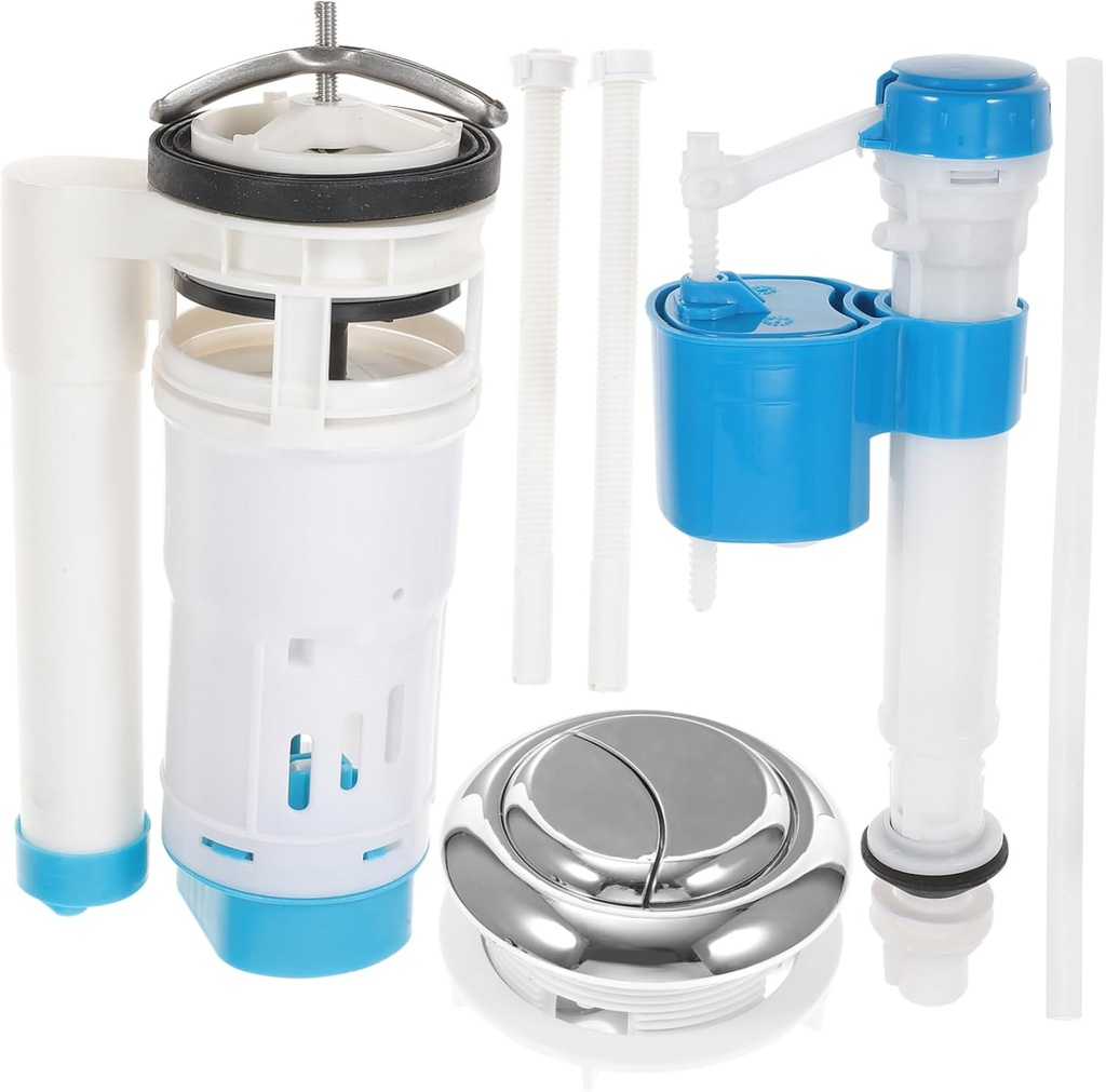 Gadpiparty Toilet Flusher Replacement Kit Dual Flush Valve Adjustable Toilet Fill Valve for Bathroom Fixtures Includes Flapper and Repair Accessories