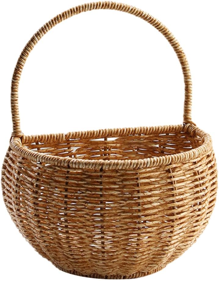 1pc Woven Basket for Kitchen Versatile Hanging Storage Container for Organizing Sundries Rustic Home Decor Accessory