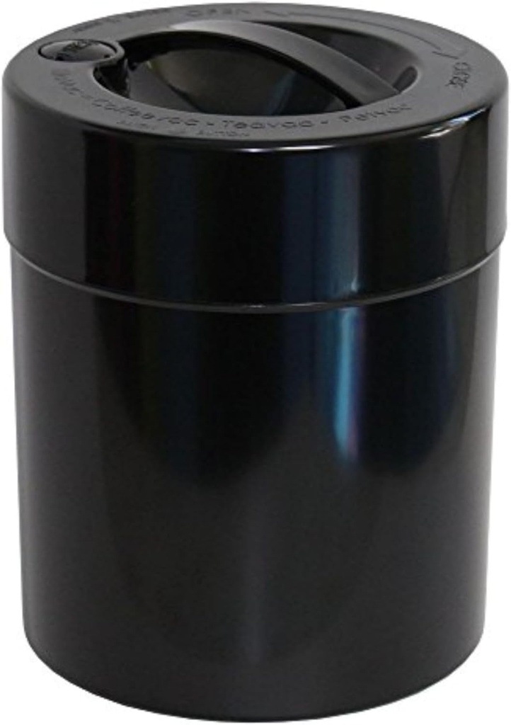 Kilovac - 8 oz to 2.5 lbs Airtight Multi-Use Vacuum Seal Portable Storage Container for Dry Goods, Food, and Herbs - Solid Black Body/Cap