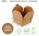 EcoQuality [50 PACK] Take Out Food Containers 26 oz Kraft Brown Paper Box Microwaveable Leak and Grease Resistant - To Go Containers - Restaurant, Catering, Food Truck - Recyclable Lunch Box #1
