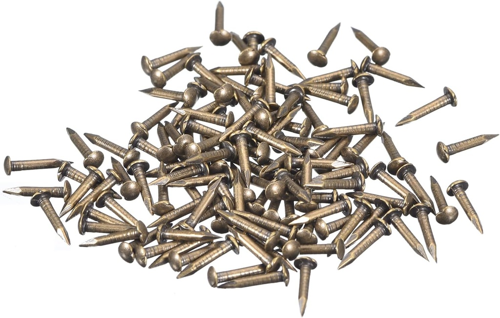 uxcell 400 Pcs Small Tiny Nails 1.2mmx8mm(DxL) Tiny Brass Nails Hardware Nails Small Nail for Wooden DIY Decorative Boxes Household Accessories, Bronze Tone