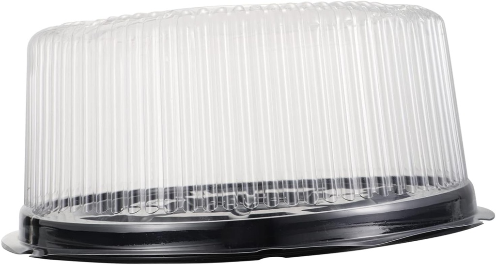 Healifty 5pcs Transparent Single Cake Boxes Round Plastic Bakery Packing Containers with Non Slip Base Food Grade Pet Covers for Dessert Cupcakes