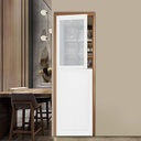 Interior Dutch Door, 24" x 80" Dutch D-oor Slab, Frosted Glass Split Single d-oor Panel, Double-Door Design, 35.03in Tall Glass Doo-r, 44.88in Tall Wood D-oor, White