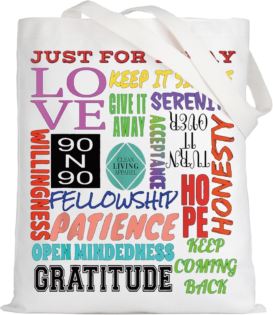 LEVLO Narcotics Anonymou Tote Bag NA AA Sobriety Gift Alcoholics Anonymous Recovery Shoulder Bag Sober Sobriety Merch
