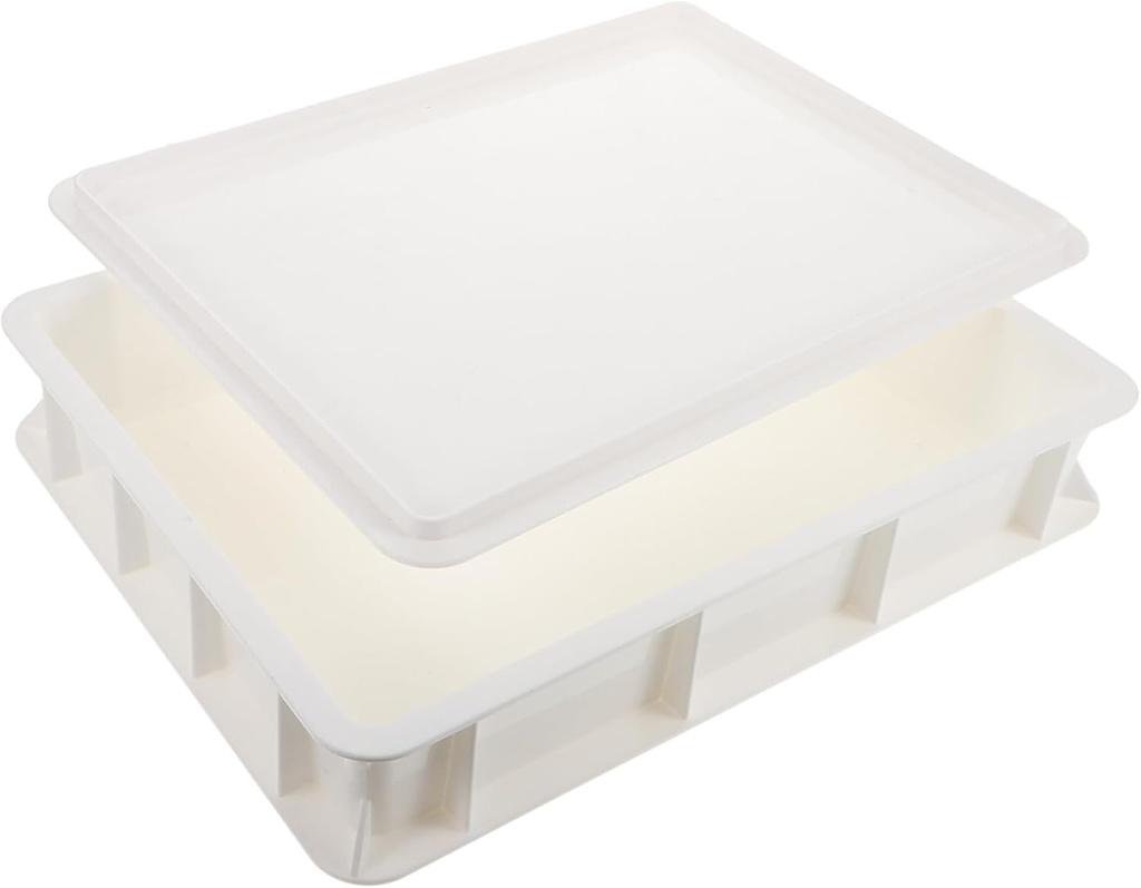 Stackable Pizza Dough Proofing Box with Lid Plastic Dough Container for Bread and -Saving Proofing Tray for Home Bakers and Commercial Use