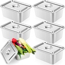 Sumind 6 Pack Stainless Steel Hotel Pans with Lids 6 Inch Deep Steam Table Pans Food Storage Container for Thanksgiving Food Maple Syrup Catering Restaurant Hotel Buffet Warmer Commercial Kitchen