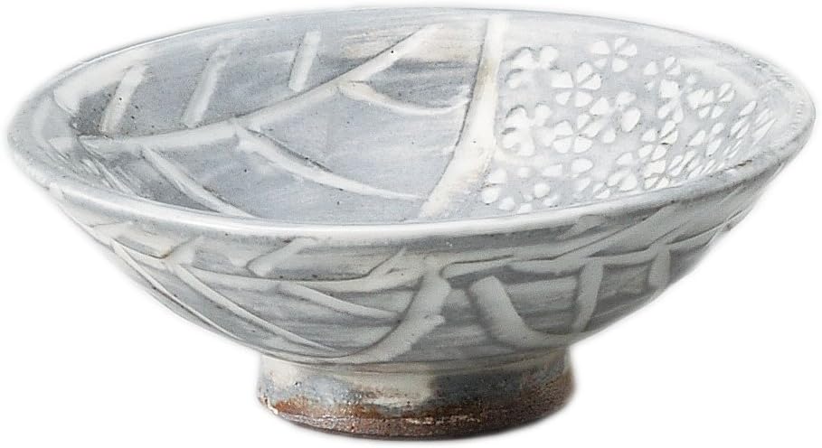 Mishima Hydrangea Flat Glass [3.5 x 1.4 inches (9 x 3.5 cm)] Handmade Earth