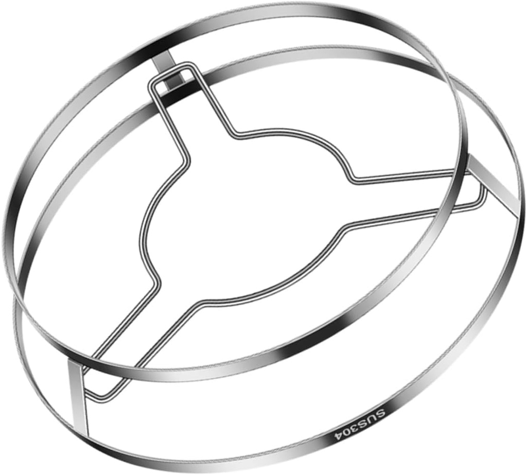 Mobestech Stainless Steel Double Pot Stand for Wok and Cookware Space-saving Design Rack for Countertop and Outdoor Use Heavy-duty Construction