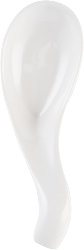Restaurantware 5.1 Inch Porcelain Soup Spoons 10 Wave Appetizer Spoons - Chip Resistant Dishwasher Safe White Porcelain Mini Tasting Plates For Samples Desserts Or Snacks