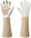 Long Gardening Gloves Men & Women Breathable Cowhide Leather Rose Pruning Thorn Proof Durable Heavy Duty