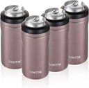 COKTIK 4 in 1 Insulated Can Cooler, 4 Pack Double Wall Slim Can Cooler Set for 12 oz Regular or Slim Cans & Beer Bottle (Rose Gold)