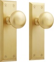 Signature Hardware 480925 Hubbard Solid Brass Passage Door Knob Set with Adjustable 2-3/8" or 2-3/4" Backset