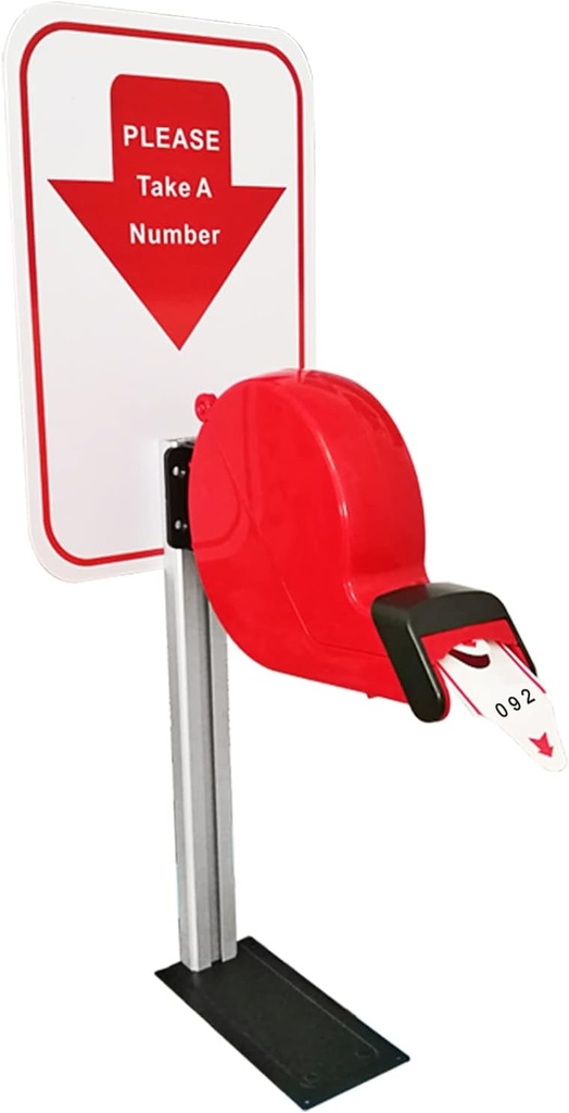 Take-A-Number System Ticket Dispenser with Counter Stand and 1 Roll Queue Tape Paper 3 Digits 2000 Tickets for Queue Call System