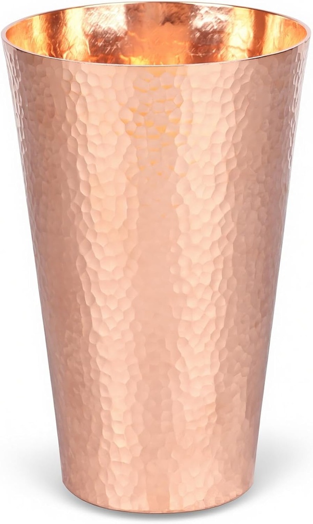 18.5 Ounce Pure Copper Cups for Drinking, 100% Copper Heavy Tumbler for Decorations, Hammered