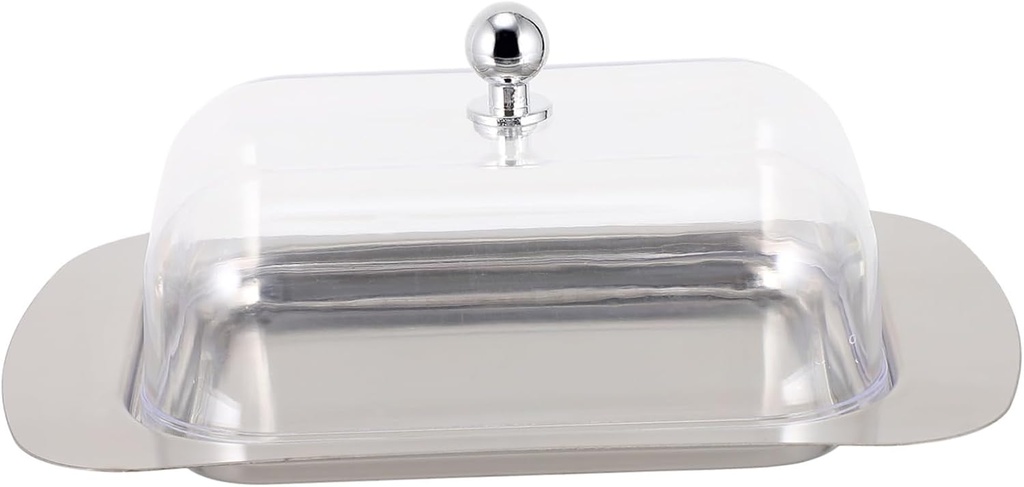 KICHOUSE Stainless Steel Bread Box Butter Dish Multi-functional Plate Bread Storage Container Lid