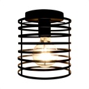 Small Ceiling Light Fixture Rustic Hallway Light Fixtures Ceiling, E26 E27 Base Black Industrial Semi Flush Mount Ceiling Light, for Entryway, Porch, Kitchen Over Sink Light Fixtures