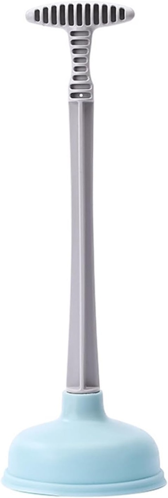 Toilet Plunger Rubber Plastic Strong Suction Efficient Toilet Drain Plunger for Bathrooms Kitchens Sinks Baths and Showers (Blue)