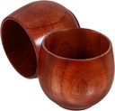 2Pcs Japanese Style Sake Cups Universal Wood Drinking Cups Ideal for Tea and Sake Natural Solid Cups for Home and Outdoor Use
