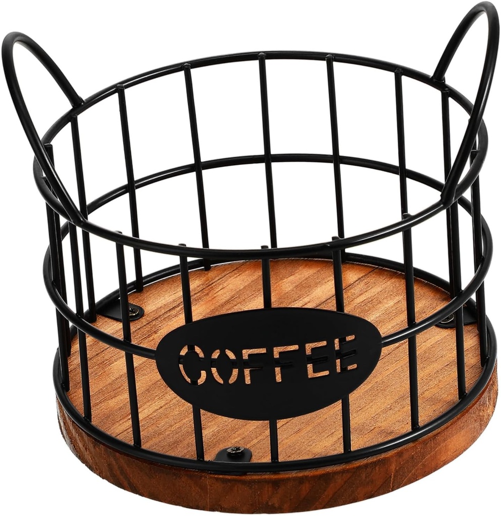 1pc Coffee Basket Organizer Metal Wire Storage for Espresso Capsules Stylish Desktop Coffee Station Accessory Iron and for Kitchen and Office