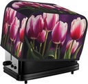 Tulips 2 Slice Toaster Covers Dustproof Splash-Proof Bread Machine Cover Fingerprint Protectors Small Washable Kitchen Appliance Cover Universal Size