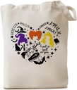 Three Sister Halloween Tote Bag, Aesthetics Tote Bag, Halloween Party Favor, Candy & Goodie Grocery Shopping Handbag, Hocus Pocus Holiday BOO Gifts /02