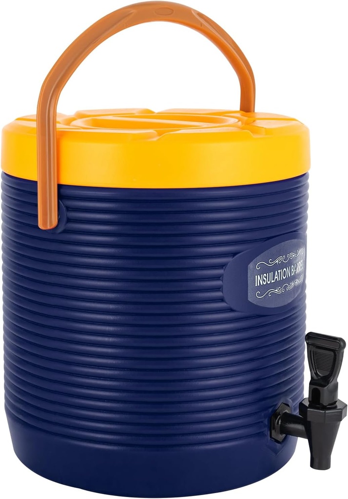 Hot and Cold Drink Dispenser, 3.4Gal Insulated Beverage Dispenser with Faucet, Stainless Steel Hot & Cold Drinks Bucket, Insulated Container for Hot Water Coffee Tea Chocolate Milk (Blue)