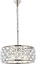Elegant Lighting 1214D20PN/RC Madison Collection 5-Light Pendant Lamp with Royal Cut, 20" Depth x 9" Height, Polished Nickel Finish, Crystal