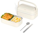 Includes Chopsticks And Spoon, Microwave Safe, 304 Stainless, Extra Large Capacity, Stainless Steel Bento Box For School Or Work