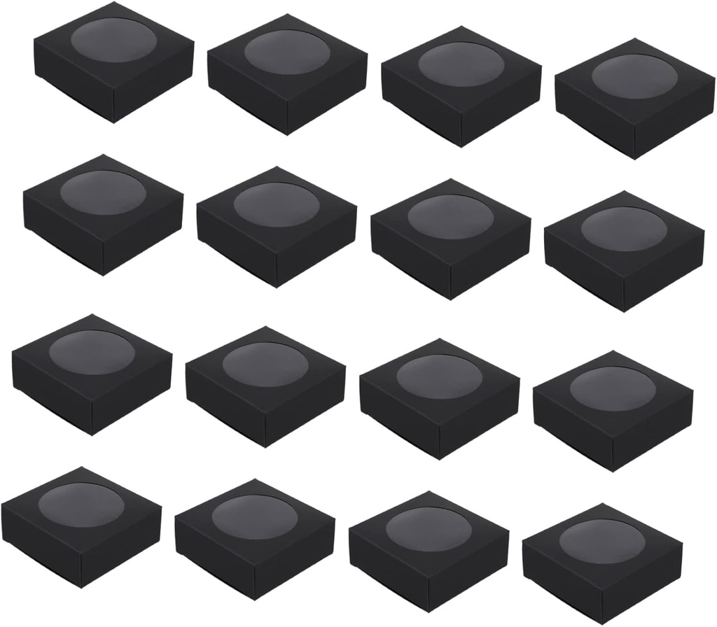 25pcs Window Bakery Box Kraft Paper Cupcake Dessert and Pastry Packaging for Parties and Events Containers