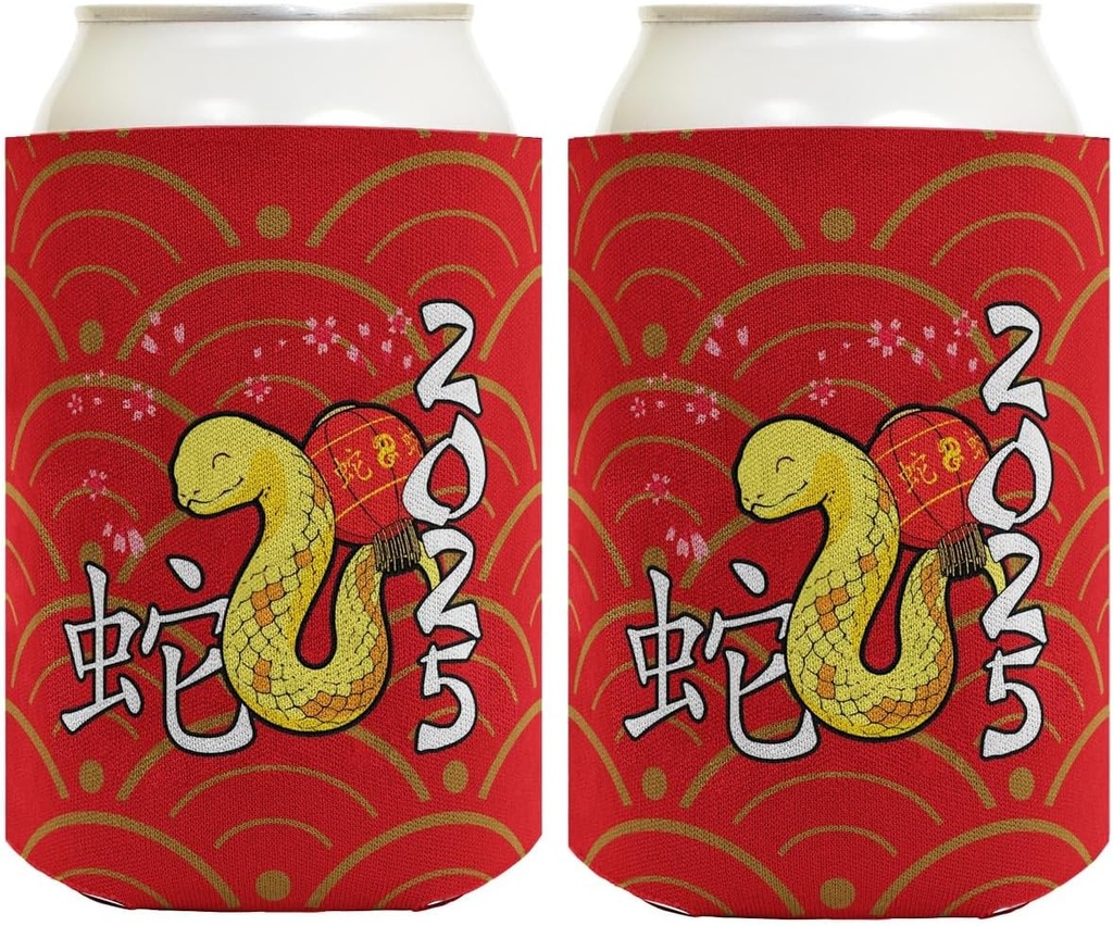 Happy Chinese New Year 2025 Year Of The Snake 2025 Full Character Art 2-Pack Can Drink Thermocoolers