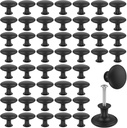 50 Pack Zinc Alloy Black Round Cabinet Knobs Drawer Knob Set 1-1/6 Inch Cabinet Rustproof Dresser Knobs with Screws Modern Decorative for Kitchen Cabinets Dresser Furniture