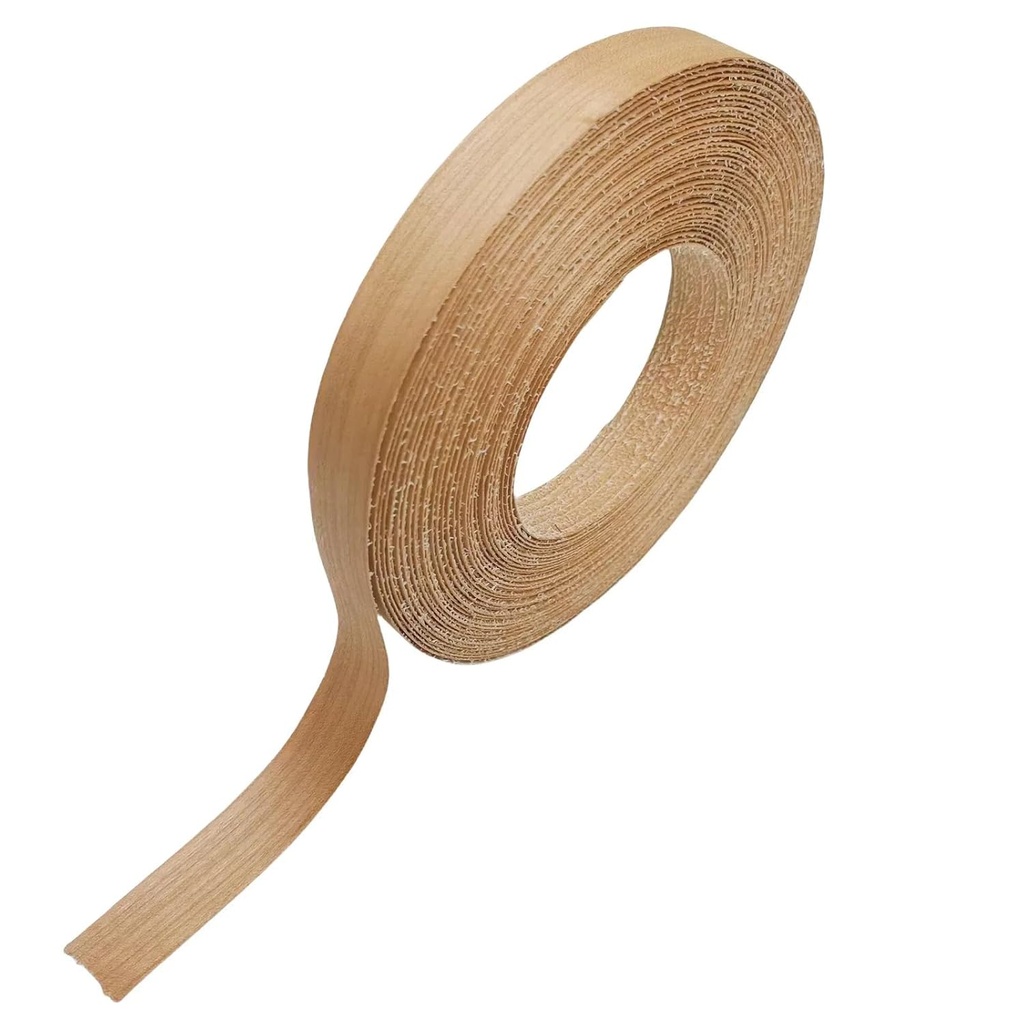 Cherry Wood Veneer Edge Banding Strip 3/4 Inch,Preglued Iron-On with Hot Melt Adhesive Edgebanding Roll, Flexible Wood Tape for Plywood Furniture Repair (3/4" x50')